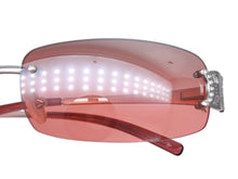 画像をギャラリービューアに読み込む, CELINE セリーヌ サングラス アイウェア SC 1047S トリオンフ ラインストーン レッド シルバー 美品 中古 4b007909