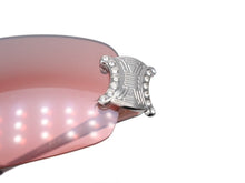 画像をギャラリービューアに読み込む, CELINE セリーヌ サングラス アイウェア SC 1047S トリオンフ ラインストーン レッド シルバー 美品 中古 4b007909