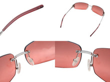 画像をギャラリービューアに読み込む, CELINE セリーヌ サングラス アイウェア SC 1047S トリオンフ ラインストーン レッド シルバー 美品 中古 4b007909