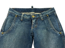 画像をギャラリービューアに読み込む, DSQUARED2 ディースクエアード スタッツ付きヴィンテージデニムパンツ ストレートデニム サイズ42 コットン 美品 中古 4b007915