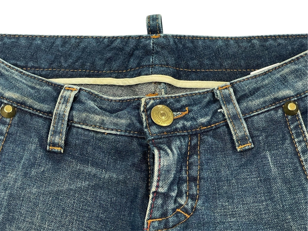 DSQUARED2 ディースクエアード スタッツ付きヴィンテージデニムパンツ ストレートデニム サイズ42 コットン 美品 中古 4b007915
