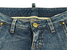 画像をギャラリービューアに読み込む, DSQUARED2 ディースクエアード スタッツ付きヴィンテージデニムパンツ ストレートデニム サイズ42 コットン 美品 中古 4b007915