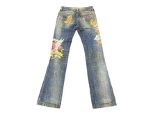 画像をギャラリービューアに読み込む, DOLCE&amp;GABBANA ドルチェアンドガッバーナ レアモデル ヴィンテージデニムパンツ クラッシュ加工 スタッズ 刺繍 コットン サイズ40 美品 中古 4b007916
