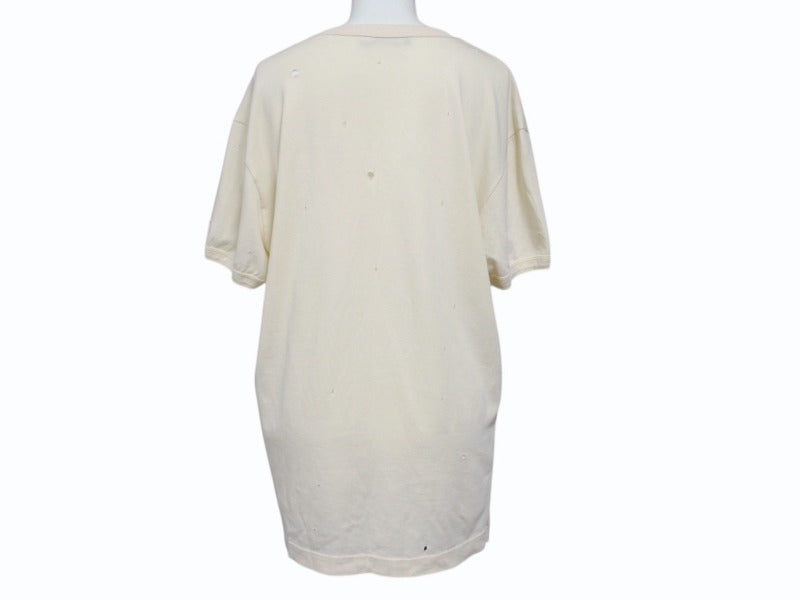DOLCE＆GABBANA×PEPSI ドルチェ&ガッバーナVネック プリント 半袖 Tシャツ G8126T/G7200 ダメージ加工 サイズ52 美品 中古 4b007920