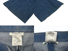画像をギャラリービューアに読み込む, Christian Dior クリスチャンディオール レースアップデニムパンツ 2H12044242 サイズ38 ロゴプレート ガリアーノ期 ブルー 美品 中古 4b007921