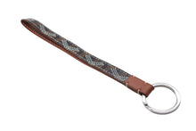 画像をギャラリービューアに読み込む, 極美品 GOYARD ゴヤールストラップ ヘリンボーン柄 フランス製 PVC レザー ブラック ブラウン シルバー金具 中古 4b007931