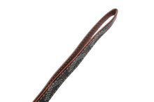 画像をギャラリービューアに読み込む, 極美品 GOYARD ゴヤールストラップ ヘリンボーン柄 フランス製 PVC レザー ブラック ブラウン シルバー金具 中古 4b007931