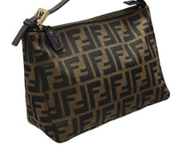 画像をギャラリービューアに読み込む, 極美品 FENDI フェンディ FF ズッカ柄 総柄 ハンドバッグ アクセサリーポーチ 8N0005 ブラウン カーキ系 キャンバス 中古 4b007933