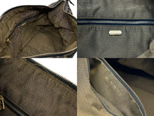 画像をギャラリービューアに読み込む, FENDI フェンディ ズッカ柄 バニティバッグ ハンドバッグ ジャガード レザー ブラウン グレー ゴールド金具 美品 中古 4b007934