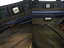 画像をギャラリービューアに読み込む, FENDI フェンディ ハンドバッグ トートバッグ ズッカ柄 キャンバス ブラウン ゴールド金具 美品 中古 4b007935