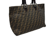 画像をギャラリービューアに読み込む, FENDI フェンディ ハンドバッグ トートバッグ ズッカ柄 キャンバス レザー ブラウン シルバー金具 美品 中古 4b007936