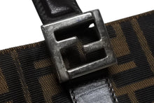 画像をギャラリービューアに読み込む, FENDI フェンディ ハンドバッグ トートバッグ ズッカ柄 キャンバス レザー ブラウン シルバー金具 美品 中古 4b007936