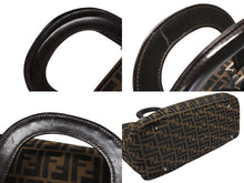 画像をギャラリービューアに読み込む, FENDI フェンディ ハンドバッグ トートバッグ ズッカ柄 キャンバス レザー ブラウン シルバー金具 美品 中古 4b007936
