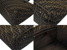 画像をギャラリービューアに読み込む, FENDI フェンディ ハンドバッグ トートバッグ ズッカ柄 キャンバス レザー ブラウン シルバー金具 美品 中古 4b007936