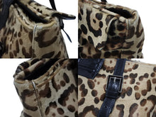 画像をギャラリービューアに読み込む, FENDI フェンディ ハンドバッグ 26572 ジャガーパターン ハラコ レザー ブラウン ベージュ ブラック シルバー金具 美品 中古 4b007937