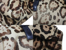 画像をギャラリービューアに読み込む, FENDI フェンディ ハンドバッグ 26572 ジャガーパターン ハラコ レザー ブラウン ベージュ ブラック シルバー金具 美品 中古 4b007937