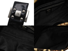 画像をギャラリービューアに読み込む, FENDI フェンディ ハンドバッグ 26572 ジャガーパターン ハラコ レザー ブラウン ベージュ ブラック シルバー金具 美品 中古 4b007937