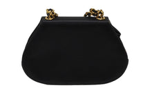 画像をギャラリービューアに読み込む, CHANEL シャネル ハーフムーン チェーンワンショルダーバッグ 3番台 ココマーク サテン レザー ブラック ゴールド金具 良品 中古 4b007940