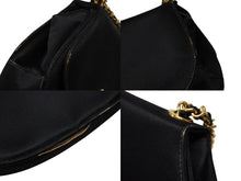 画像をギャラリービューアに読み込む, CHANEL シャネル ハーフムーン チェーンワンショルダーバッグ 3番台 ココマーク サテン レザー ブラック ゴールド金具 良品 中古 4b007940