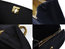 画像をギャラリービューアに読み込む, CHANEL シャネル ハーフムーン チェーンワンショルダーバッグ 3番台 ココマーク サテン レザー ブラック ゴールド金具 良品 中古 4b007940