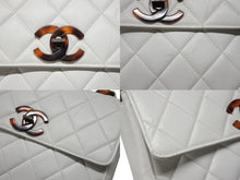 画像をギャラリービューアに読み込む, CHANEL シャネル マトラッセ シングルフラップ シングルチェーン トータスシェル ショルダーバッグ ラムスキン ホワイト 美品 中古 4b007942