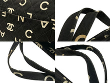 画像をギャラリービューアに読み込む, CHANEL シャネル バイシーライン トートバッグ ココマーク アイコン コットンキャンバス レザー ブラック ゴールド金具 美品 中古 4b007946