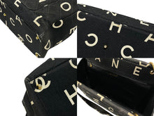 画像をギャラリービューアに読み込む, CHANEL シャネル バイシーライン トートバッグ ココマーク アイコン コットンキャンバス レザー ブラック ゴールド金具 美品 中古 4b007946