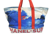 画像をギャラリービューアに読み込む, CHANEL シャネル サーフライン ラージ トートバッグ 7番台 ココマーク キャンバス マルチカラー ヴィンテージ 良品 中古 4b007949