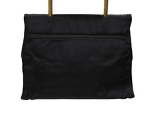 画像をギャラリービューアに読み込む, PRADA プラダ ハンドバッグ ワンハンドル トライアングル ロゴ ナイロン ゴールド金具 黒 ブラック 美品 中古 4b007952