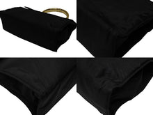 画像をギャラリービューアに読み込む, PRADA プラダ ハンドバッグ ワンハンドル トライアングル ロゴ ナイロン ゴールド金具 黒 ブラック 美品 中古 4b007952