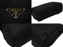 画像をギャラリービューアに読み込む, PRADA プラダ ハンドバッグ 33 トライアングルロゴ シングルメタルハンドル イタリア製 ナイロン ブラック ゴールド金具 美品 中古 4b007953