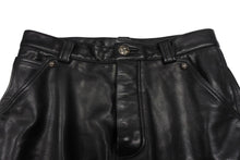 Load image into Gallery viewer, 極美品 CHROME HEARTS クロムハーツ フレアニー カーペンター レザーパンツ ブラック シルバー925 ロゴ サイズ30 中古 4b007958