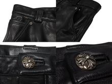 Load image into Gallery viewer, 極美品 CHROME HEARTS クロムハーツ フレアニー カーペンター レザーパンツ ブラック シルバー925 ロゴ サイズ30 中古 4b007958