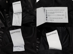 極美品 CHROME HEARTS クロムハーツ フレアニー カーペンター レザーパンツ ブラック シルバー925 ロゴ サイズ30 中古 4b007958