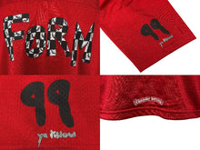 画像をギャラリービューアに読み込む, 極美品 CHROME HEARTS クロムハーツ MATTY BOY MESH VARSITY JERSEY メッシュ 半袖Tシャツ カットソー サイズM レッド 中古 4b007959