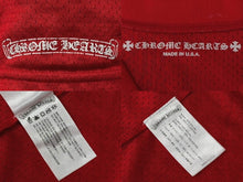 画像をギャラリービューアに読み込む, 極美品 CHROME HEARTS クロムハーツ MATTY BOY MESH VARSITY JERSEY メッシュ 半袖Tシャツ カットソー サイズM レッド 中古 4b007959