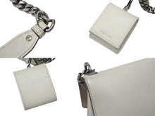 画像をギャラリービューアに読み込む, PRADA プラダ ロボット モノクローム チェーンショルダーバッグ 1BD127 サフィアーノレザー アイボリー シルバー金具 良品 中古 4b007961