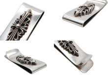 画像をギャラリービューアに読み込む, 極美品 CHROME HEARTS クロムハーツ スモール ラージフローラルクロス マネークリップ 重量93.8g シルバー925 中古 4b007965