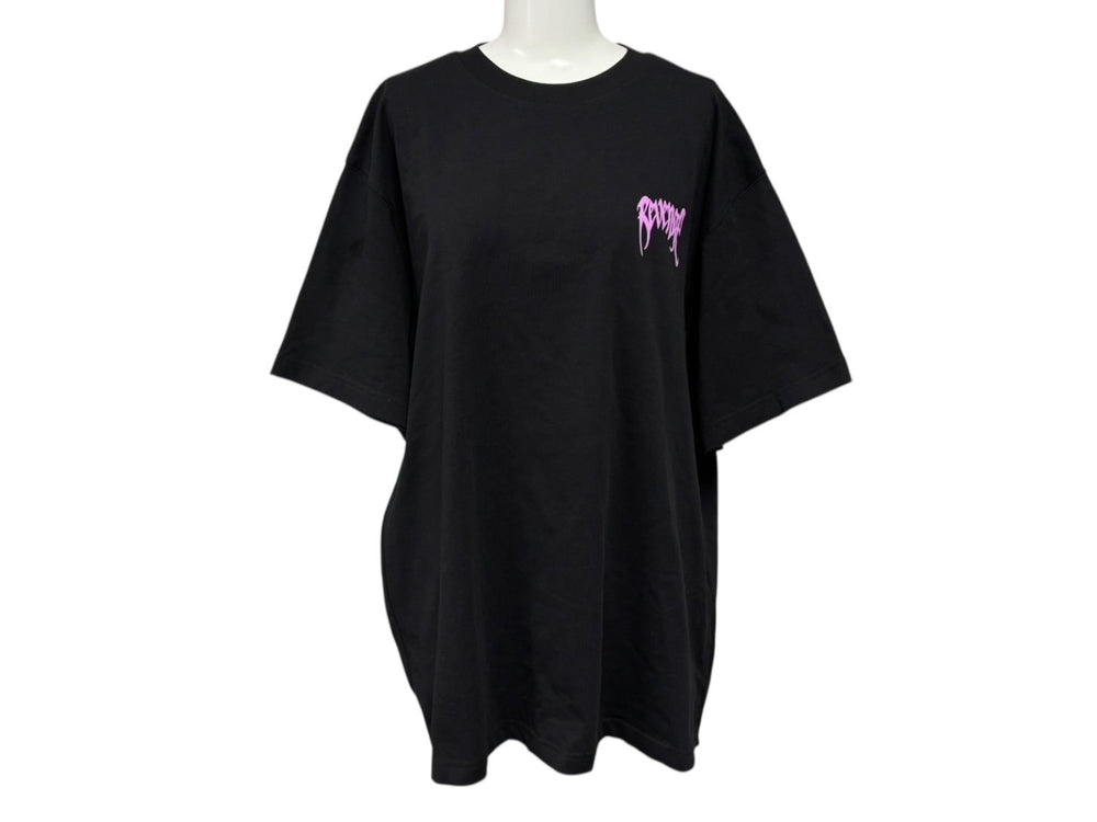 新品未使用 REVENGE Valentine Revenge リベンジ バレンタイン 半袖Ｔシャツ コットン ブラック ピンク パープル サイズL 中古 4b007981