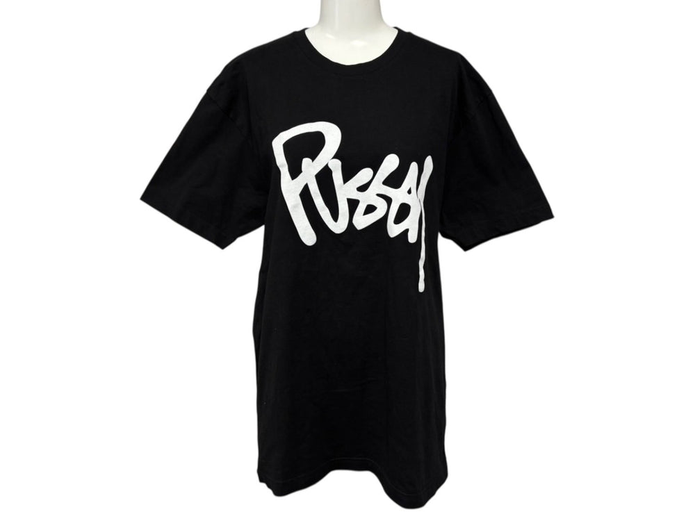 新品同様 PUSSY BUILDS STRONG BONES プッシー ビルド ストロング ボーンズ 半袖Tシャツ コットン ブラック ホワイト サイズM 中古 4b007982