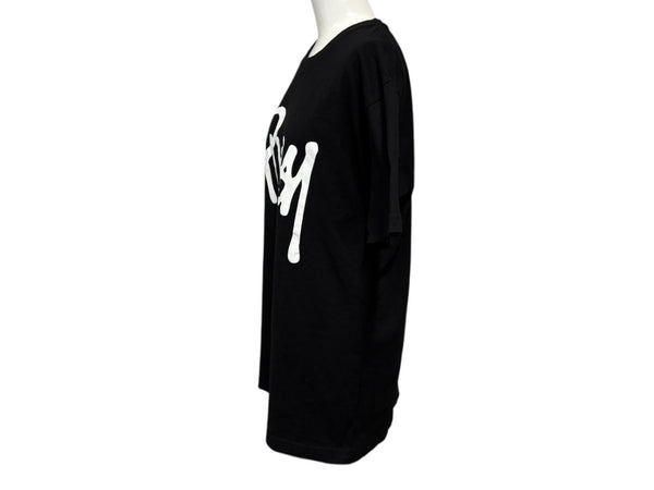 新品同様 PUSSY BUILDS STRONG BONES プッシー ビルド ストロング ボーンズ 半袖Tシャツ コットン ブラック ホワイト サイズM 中古 4b007982