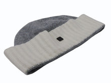 画像をギャラリービューアに読み込む, 極美品 CHANEL シャネル スポーツライン ビーニー ニットキャップ ニット帽 ココマーク カシミヤ グレー アイボリー 中古 4b007988