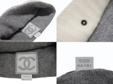 画像をギャラリービューアに読み込む, 極美品 CHANEL シャネル スポーツライン ビーニー ニットキャップ ニット帽 ココマーク カシミヤ グレー アイボリー 中古 4b007988
