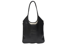 Load image into Gallery viewer, 極美品 MIUMIU ミュウミュウ IVY アイビー トートバッグ 5BG231 ブラック レザー ゴールド金具 中古 4b007995