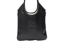 Load image into Gallery viewer, 極美品 MIUMIU ミュウミュウ IVY アイビー トートバッグ 5BG231 ブラック レザー ゴールド金具 中古 4b007995