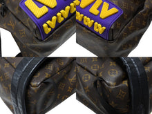 画像をギャラリービューアに読み込む, LOUIS VUITTON ルイヴィトン LVラバー ディスカバリー バックパック PM M57965 ブラウン PVC レザー ブラック金具 美品 中古 4b07998