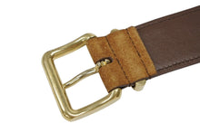 Load image into Gallery viewer, 極美品 MIUMIU ミュウミュウ スウェードレザー ロゴバックルベルト 5CC536 サイズ36/90 全長約122.5cm ブラウン 中古 4b008039