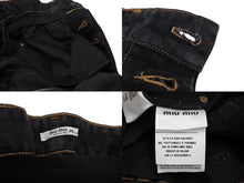 Load image into Gallery viewer, 極美品 MIU MIU ミュウミュウ 21年 ウエストギャザー テーパード ジーンズ デニムパンツ ボトムス GWP329 ブラック サイズ25 中古 4b008040