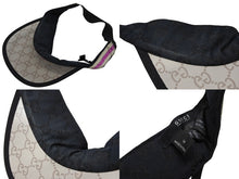 画像をギャラリービューアに読み込む, GUCCI グッチ サンバイザー キャップ GGマーク ポリエステル コットン ブラウン サイズM 美品 中古 4b008042