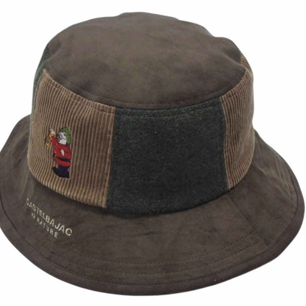 CASTELBAJAC +2 NATURE カステルジャック ナチュール バケットハット ポリエステル コットン ウール ブラウン カーキ サイズ4 美品 中古 4b008043